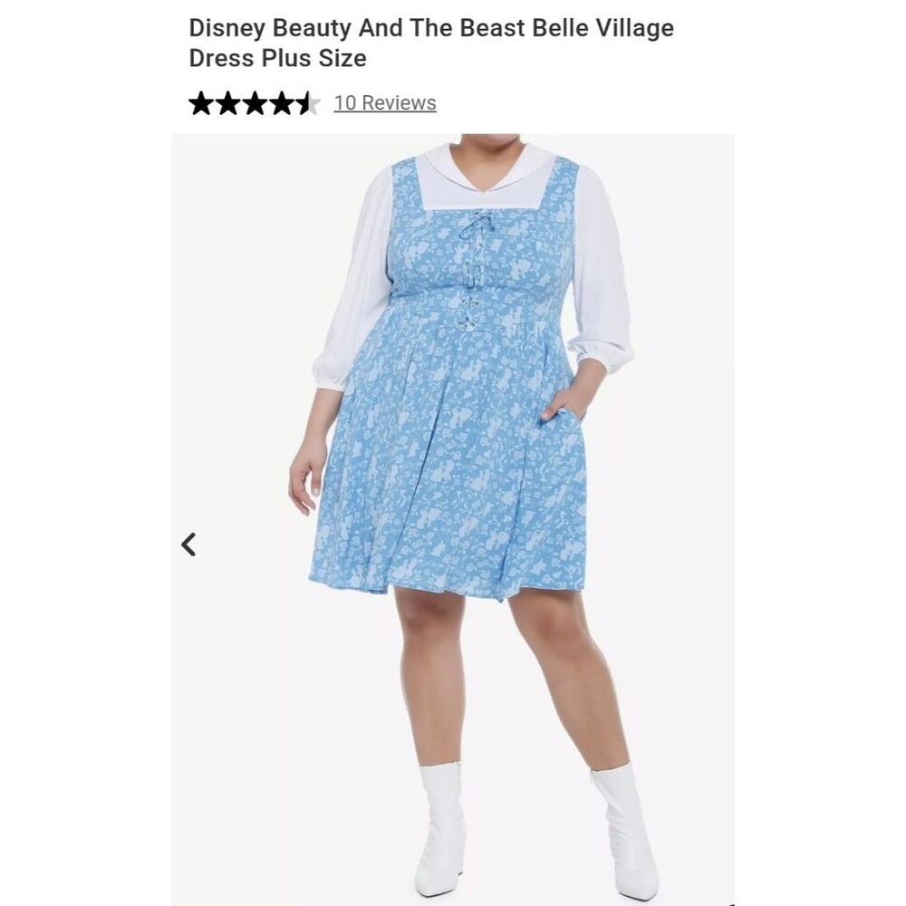 Hot Topic Disney Beauty and the Beast Belle Village Dress sz 1 PLUS NOVELTY EUC